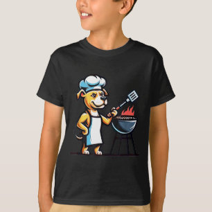Camiseta Cachorro Pitbull fazendo churrasco amante de cacho