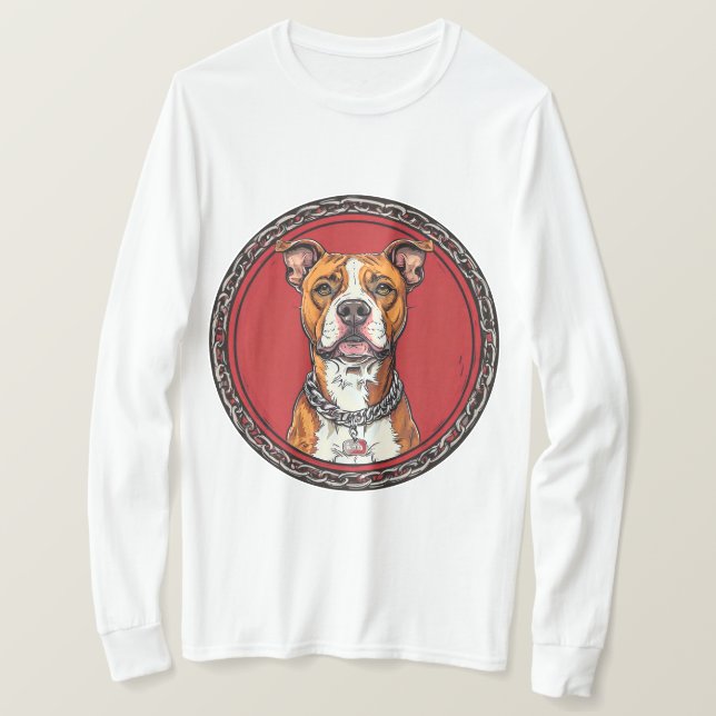 Camiseta Cachorro Pitbull forte (Frente do Design)