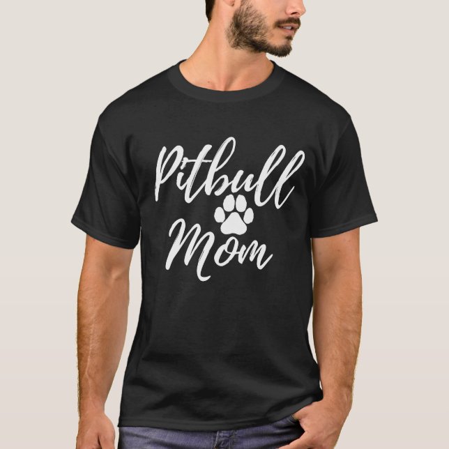 Camiseta Cachorro Pitbull Mãe presente para o cão (Frente)