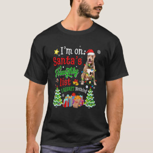 Camiseta Cachorro Pitbull Na Lista Negra Do Papai Noel Nata
