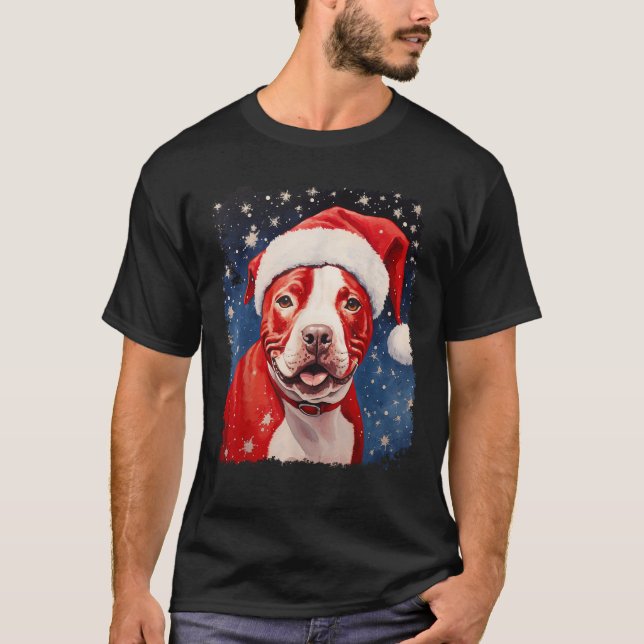 Camiseta Cachorro Pitbull Natal  (Frente)