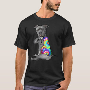 Camiseta Cachorro Pitbull Tatuagem Eu Amo Dia de as mães Mã