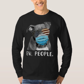 Camiseta Cachorro Pitbull Vestindo Um Sinalizador De Máscar