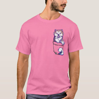 Camiseta Cachorro-Pocket Cute-Eskimo-Canadiano