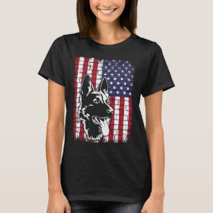 Camiseta Cachorro policial pastor alemão vintage EUA Ame