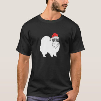 Camiseta Cachorro Pomerânia De Natal Se Vestiu Como Papai N
