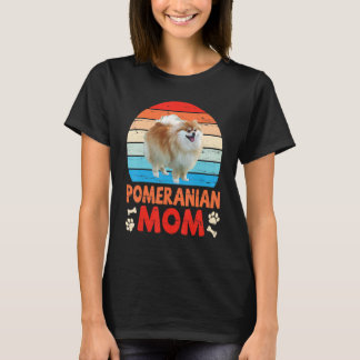 Camiseta Cachorro Pomeraniano Bonito Mãe Mãe Mamãe Feliz Mã