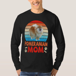 Camiseta Cachorro Pomeraniano Bonito Mãe Mãe Mamãe Feliz Mã