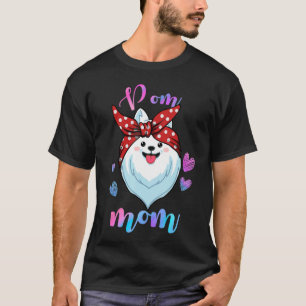 Camiseta Cachorro Pomeraniano Bonito Mãe Pom Mamãe Puppy Mã