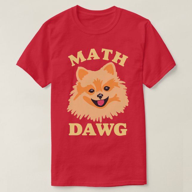Camiseta Cachorro Pomerano de Math Dawg Cute Math (Frente do Design)