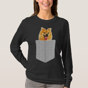 Camiseta Cachorro Pomerano No Bolso Engraçado Pom Puppy