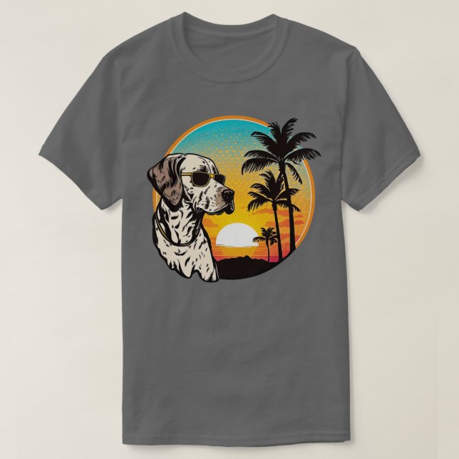 Camiseta Cachorro ponteiro com óculos de sol 4 (Frente do Design)
