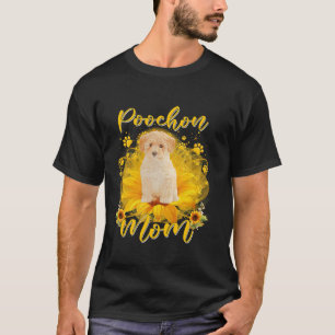 Camiseta Cachorro Poochon Mãe Com Canas De Cachorro De Gira