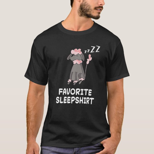 Camiseta Cachorro Poodle Cães Cochilo Dormindo Dormir Pijam (Frente)