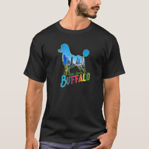 Camiseta Cachorro Poodle de Búfalo Filhote Nova York EUA Fã