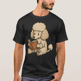Camiseta Cachorro Poodle Lendo Livro