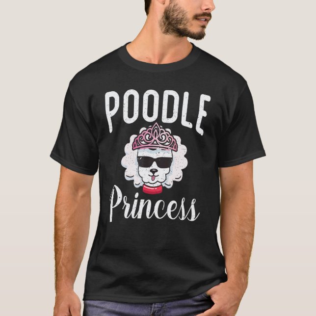 Camiseta Cachorro Poodle Princesa Poodle (Frente)