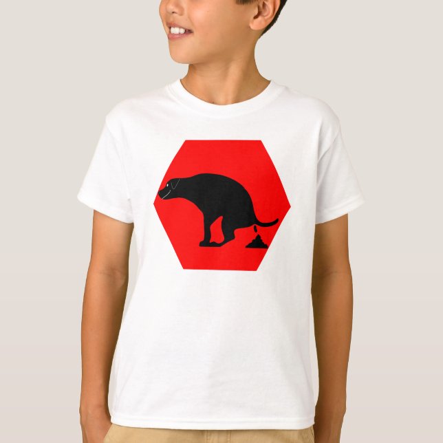Camiseta Cachorro Pooping de Aviso (Frente)