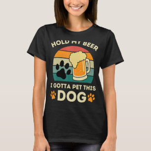 Camiseta Cachorro Prende Minha Cerveja, Vintage Sunset Eu T