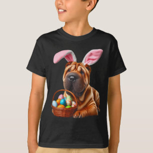 Camiseta Cachorro-preto-e-bico-preto chinês Cachorro-peludo