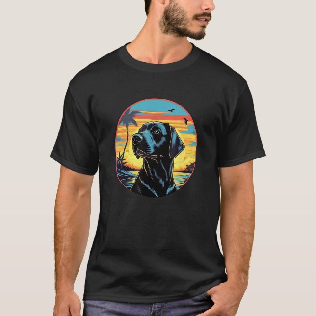 Camiseta Cachorro Preto Labrador Retriever Fofo  (Frente)