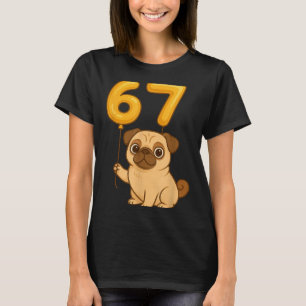 Camiseta Cachorro Pug 67 Meme Seis Sete Balão Engraçado Ger