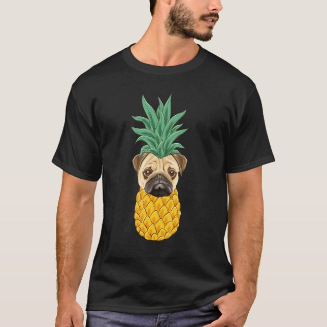 Camiseta Cachorro Pug Abacaxi (Frente)