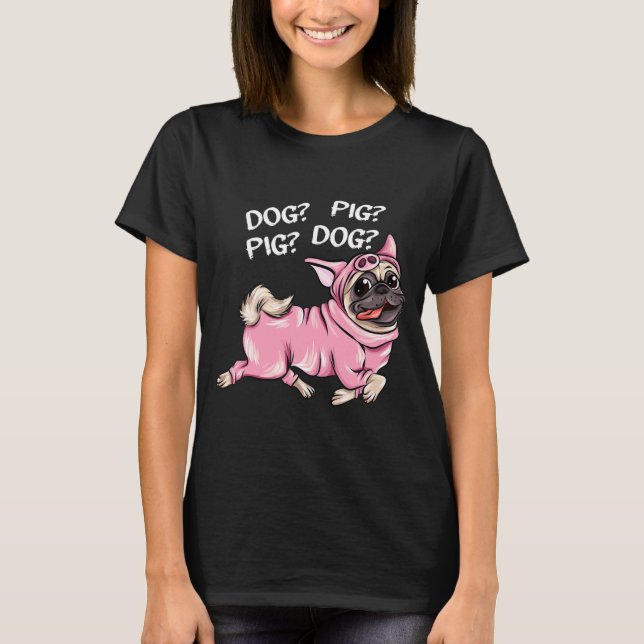 Camiseta Cachorro Pug Ambas Ligações Engraçadas De (Frente)