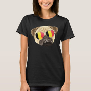 Camiseta Cachorro Pug Bandeira Bélgica Bélgica Bolso