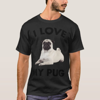 Camiseta Cachorro Pug Branco Fofo