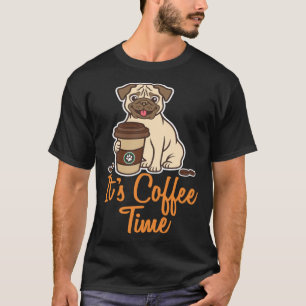 Camiseta Cachorro Pug Café Cachorro E Café