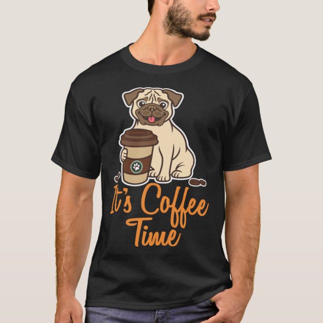 Camiseta Cachorro Pug Café Cachorro E Café (Frente)