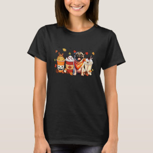 Camiseta Cachorro Pug Café com Tempero de Abóbora Mulheres