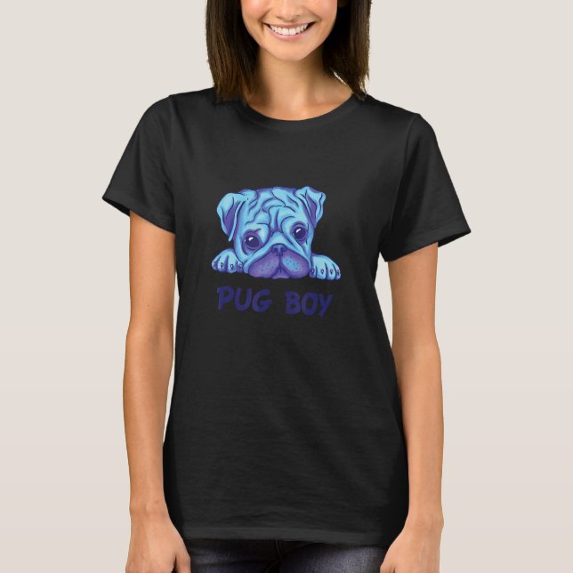 Camiseta Cachorro Pug Cara de Cachorro Pug (Frente)
