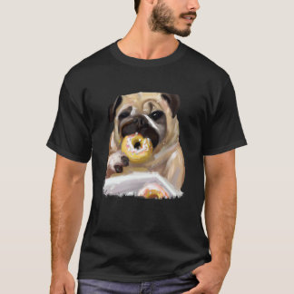 Camiseta Cachorro Pug Comendo Donut 3