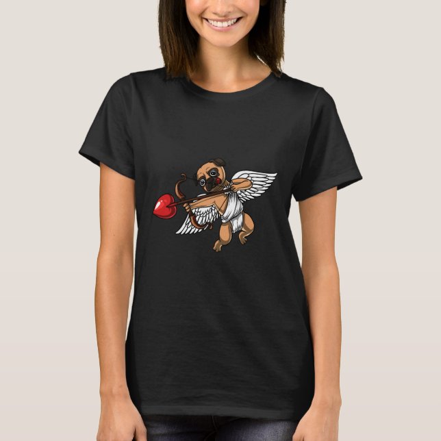 Camiseta Cachorro Pug Cupido Clássico 459 (Frente)