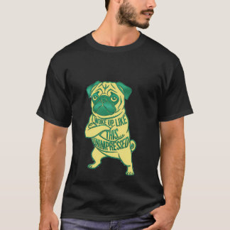 Camiseta Cachorro Pug Desinteressado Eu acordei assim Sarcá