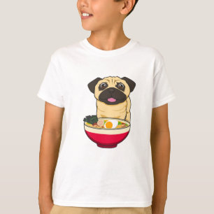 Camiseta Cachorro Pug e Ramen