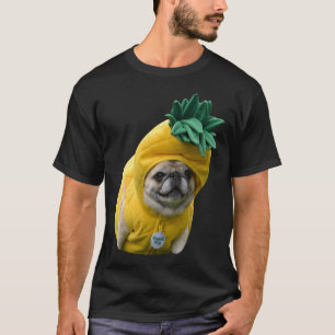 Camiseta Cachorro Pug Engraçado e Pensativo - Fofinho Geek