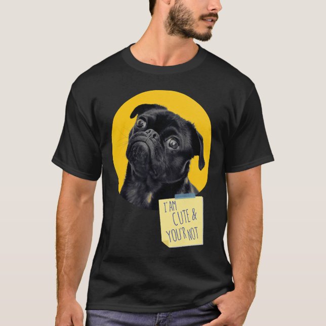 Camiseta Cachorro Pug engraçado fofo 123 (Frente)