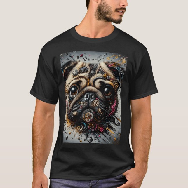 Camiseta Cachorro Pug Expressivo (Frente)