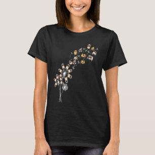 Camiseta Cachorro Pug Flor Dente-de-Leão Animal