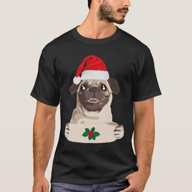 Camiseta cachorro pug fofo clássico 38 (Frente)