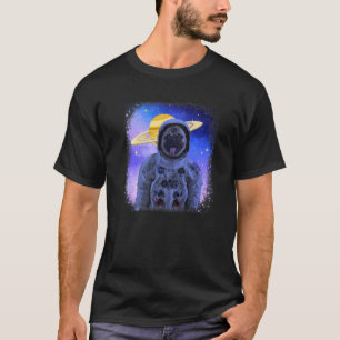 Camiseta Cachorro Pug Fofo Com Capacete De Astronauta Galáx