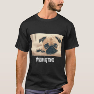 Camiseta Cachorro Pug Fofo Hashtag Humor Matinal