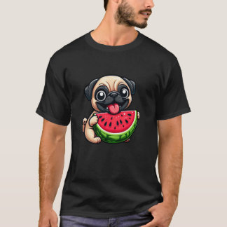 Camiseta Cachorro Pug Fofo Melão Doce Frutado Verão