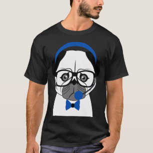 Camiseta Cachorro Pug fofo óculos de sol engraçados Pug