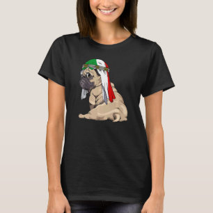 Camiseta Cachorro Pug Fofo Retro Bandeira Itália Orgulho