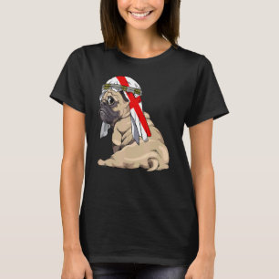 Camiseta Cachorro Pug Fofo Retro Orgulho Bandeira da Inglat