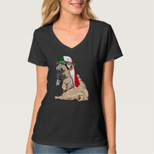 Camiseta Cachorro Pug Fofo Retro Orgulho Bandeira México